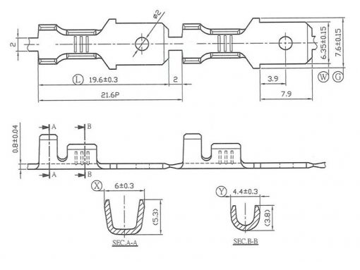 3330392 Cable lug - steker datar 6,3mm Ø = 1,0-1,5mm²- DIN 46248 - 10 pcs.