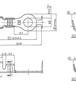 3330398ケーブルラグリングアイレット3,5mmØ=0,5-1,0mm²-10個。