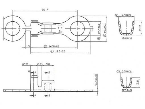 3330399 Ucho oczkowe oczkowe Ø 4,5 mm = 1,0-1,5 mm² - 10 sztuk.