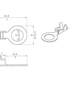 3330401 Oeillet de bague de cosse de câble Ø 6,5 mm = 1,0-1,5 mm² - 10 pièces.