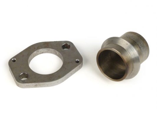 3330592 Exhaust adapter -BGM- Vespa T5 125cc (complete exhaust flange / socket for using PX80, PX125, PX150 exhaust systems on T5 engines)