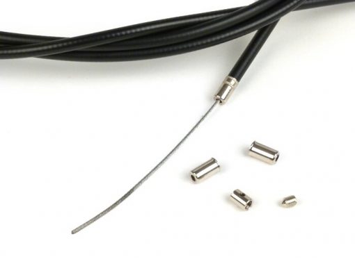 4350006 Kabel universal -Ø = 1,2 mm x 2500 mm, nippel Ø = 5,5 mm x 7 mm- bruges som gaskabel - flettet PTFE