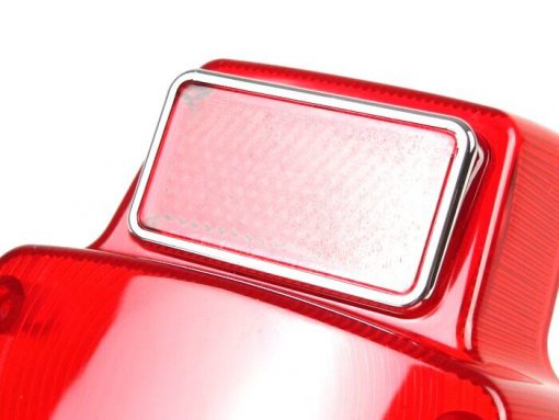 7671268 Vetro fanale posteriore -BGM ORIGINAL Vespa Antique- piccolo metallo - rosso