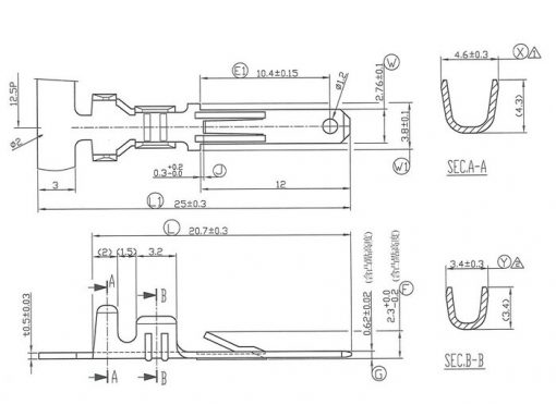 7675164 Кабельный наконечник - плоский штекер 2,8 мм Ø = 0,5-1,0 мм² - DIN 46244 - 10 шт.