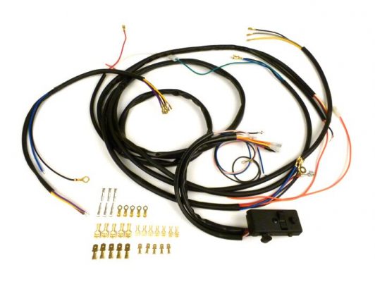 9077011S Konversi set kabel harness (termasuk saklar lampu) -BGM PRO, konversi AC Vespa ke pengapian elektronik- Vespa Smallframe V50 Special