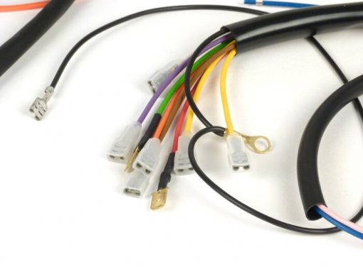 9077011SVT Conversión del juego de mazos de cables (incluye interruptor de luz) -BGM PRO, conversión de Vespa AC a encendido electrónico (Vespatronic) - Vespa Smallframe V50 Special