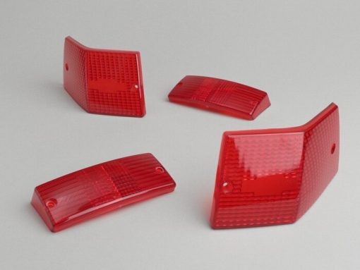 9520169 Knipperlichtglaasjes -BGM ORIGINELE set van 4 Vespa PX80, PX125, PX150, PX200, T5 125cc - rood