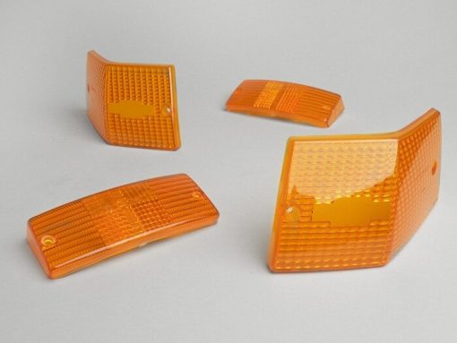 9520174 Verres clignotants -BGM ORIGINAL jeu de 4- Vespa PX80, PX125, PX150, PX200, T5 125cc - orange