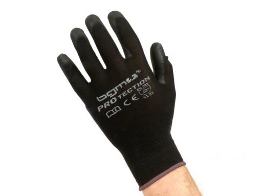 BGM0400L arbetshandskar - mekaniska handskar - skyddshandskar -BGM PRO-tection- finstickad handske 100% nylon med polyuretanbeläggning - storlek L (9)