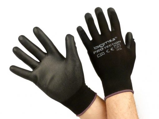 Рабочие перчатки BGM0400L - перчатки для механиков - защитные перчатки -BGM PRO-tection- перчатки тонкой вязки 100% нейлон с полиуретановым покрытием - размер L (9)
