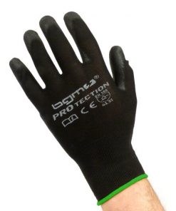 BGM0400M work gloves - mechanic gloves - protective gloves -BGM PRO-tection- fine knitted glove 100% nylon with polyurethane coating - size M (8)