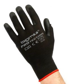 BGM0400S arbetshandskar - mekanikhandskar - skyddshandskar -BGM PRO-tection- finstickad handske 100% nylon med polyuretanbeläggning - storlek S (7)