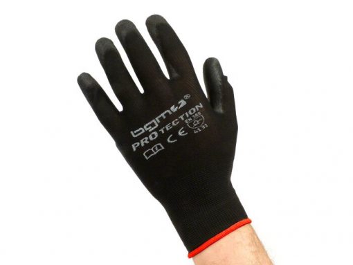 BGM0400S Aarbechtshandschuhe - Mechanesch Handschuesch - Schutzhandschuesch -BGM PRO-Tektioun- feingestréckte Handschuesch 100% Nylon mat Polyurethanbeschichtung - Gréisst S (7)