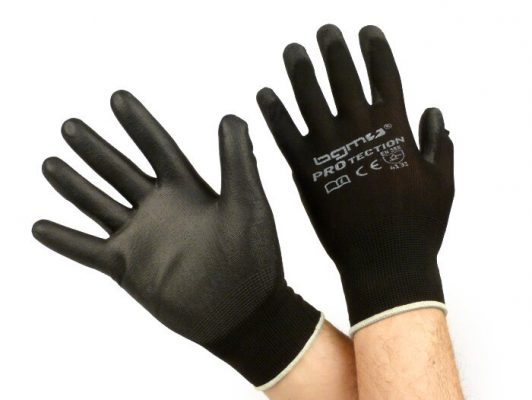BGM0400XS work gloves - mechanic gloves - protective gloves -BGM PRO-tection- fine knitted glove 100% nylon with polyurethane coating - size XS (6)