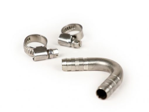 BGM3033 Curva tubo benzina 55 ° -BGM PRO- Vespa (Ø esterno = 10,0mm, Ø interno = 7,0mm) - acciaio inox