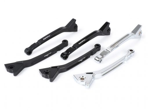 BGM4504 Set de leviers de frein -BGM PRO CNC Sport, long (165mm) - Vespa GT, GTL, GTS 125-300 - noir mat