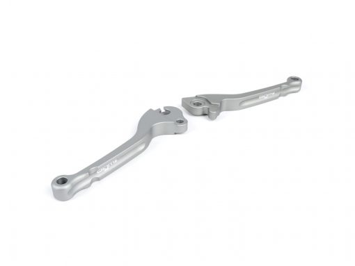 BGM4542KT brake lever + clutch lever (set) -BGM PRO CNC- disc brake (HENG TONG) - Vespa PX (Bj. 2004-) - steel gray