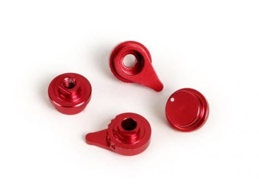 BGM460ADJ Juego de palancas de ajuste para juego de palancas de freno -BGM PRO Sport, ajustable + abatible- Vespa GT, GTL, GTS 125-300 (sistema de frenos Hengtong) - anodizado rojo