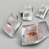 BGM5022 Blinker -BGM ORIGINAL 4er Set- Vespa PX80, PX125, PX150, PX200, T5 125cc Chromgehäuse – Weiss / Orange Birnen