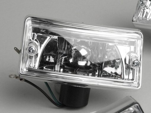BGM5022LX Indicator -BGM ORIGINAL set of 4- Vespa PX80, PX125, PX150, PX200, T5 125cc chrome housing - clear glass / silver bulb