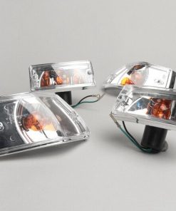 BGM5022LZ Blinker -BGM ORIGINAL 4er Set- Vespa PX80, PX125, PX150, PX200, T5 125cc Chromgehäuse – Klarglas / Orange Birnen