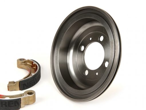 BGM5310KT2 tambour de frein arrière 8 "avec mâchoires de frein, 2 fixations -BGM PRO fonte- Vespa VNB4T à VNB6T, VBB2T