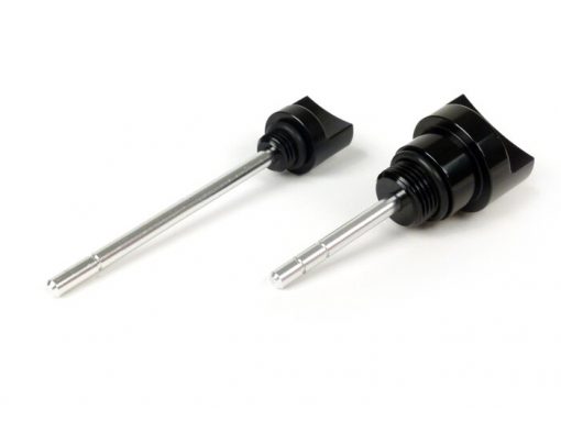 BGM581BKT Set oil filler plugs with dipstick -BGM PRO, engine oil + gear oil- Piaggio Leader / Quasar - Vespa ET4, LX, LXV, S, GT, GTS, GTV, GTL 125-300ccm - black anodized