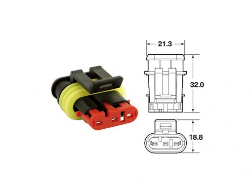 BGM66060P3 Stiksæt til ledningsnet -BGM PRO- type serie 060 AM SpecialSeal, 0.85-1.25 mm², vandtæt - 3 stikkontakter