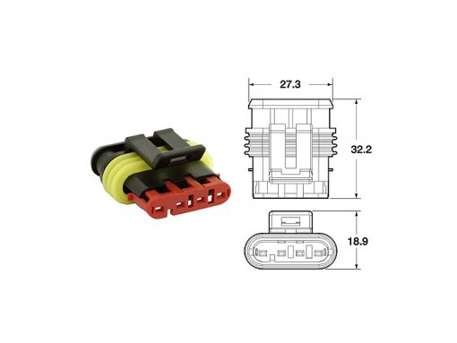 BGM66060P4 Koblingssett for ledningsnett -BGM PRO- type serie 060 AM SpecialSeal, 0.85-1.25 mm², vanntett - 4 pluggkontakter