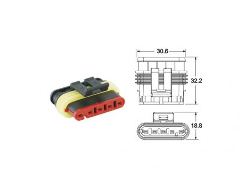 BGM66060P5 Stecker-Set für Kabelbaum -BGM PRO- Typ Serie 060 AM SpecialSeal, 0.85-1.25mm², Wasserdicht – 5 Steckkontakte