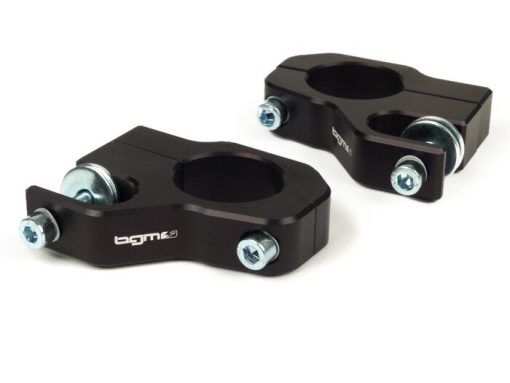 BGM7650N Upper shock absorber mounting -BGM PRO Clip on Aluminum CNC- Lambretta LI, LIS, SX, TV, DL, GP - black