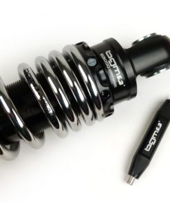 BGM7772C задній амортизатор -BGM PRO R12 V2 Black Edition, 300-310мм- Lambretta LI, LIS, SX, TV, DL, GP - хром