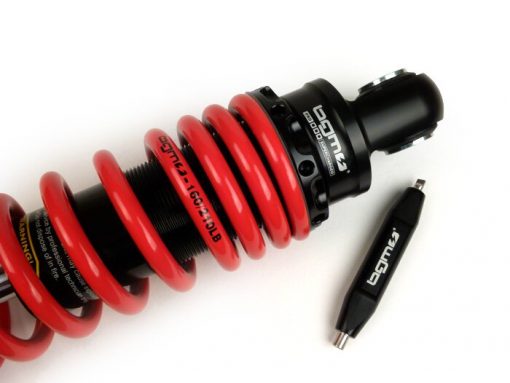 BGM7772R rear shock absorber -BGM PRO R12 V2 Black Edition, 300-310mm- Lambretta LI, LIS, SX, TV, DL, GP - red