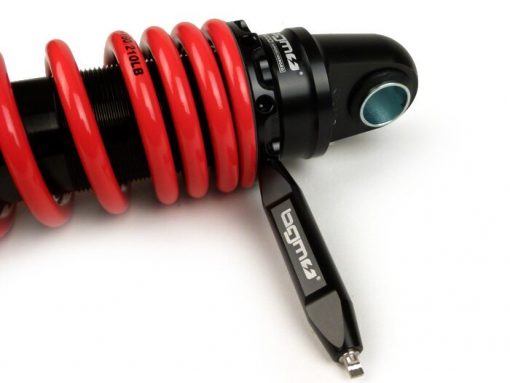 BGM7772R rear shock absorber -BGM PRO R12 V2 Black Edition, 300-310mm- Lambretta LI, LIS, SX, TV, DL, GP - red
