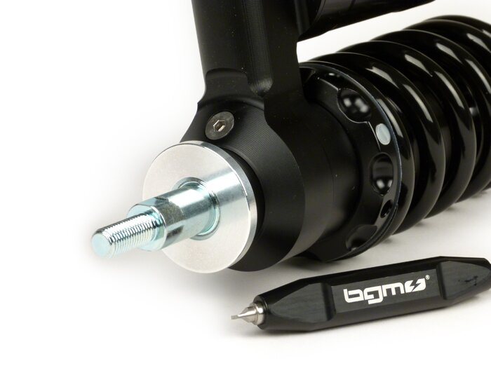 Set Stoßdämpfer CARBONE Vorne + Heck Verstellbar Schwarz Vespa 50