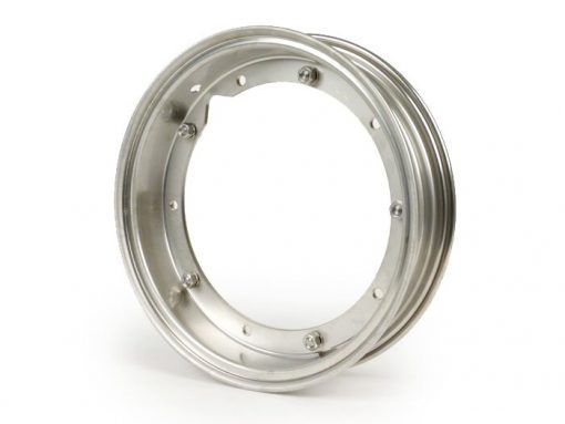 BGM7991 Rim -BGM PRO 2.10-10 inch- Vespa (type PX) - Vespa Smallframe V50, 50N, Special, PV, ET3, PK50-125 (S / XL / XL2), Largeframe PX, T5, Sprint, Rally, GT / GTR, LML Star, Deluxe - stainless steel