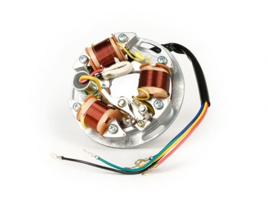 BGM8023 Запалювання -BGM ОРИГІНАЛЬНА опорна пластина (контактне запалювання, 5 кабелів, 6 В) - Vespa Sprint150 (VLB1T), TS125 (VNL3T), GT125 (VNL2T), GTR125 (VNL2T), Super, GL150 (VLA1T) - для автомобілів без індикаторів, без акумулятора