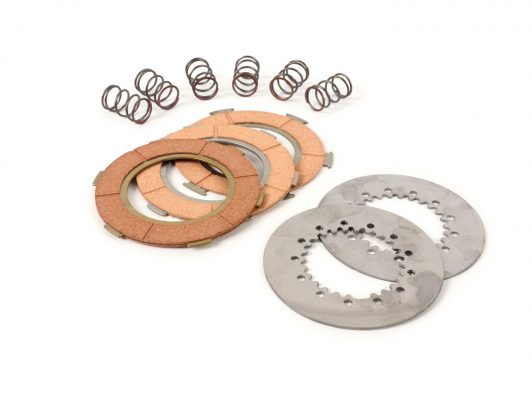 BGM8063KT clutch linings -BGM ORIGINAL type 6-springs (PX80, PX125, PX150) - 3-discs premium quality (including springs and steel discs)