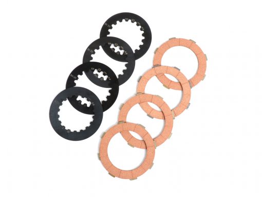 BGM8084KT clutch linings set including steel plates -BGM ORIGINAL Vespa Cosa2- suitable for clutch basket Vespa Cosa2 / FL (1992-), PX (1995-), Superstrong, Scooter & Service, MMW, Ultrastrong - 4-plates