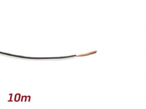 SC9085WHBK Câble électrique -BGM ORIGINAL 0,85mm²- 10m - blanc, noir
