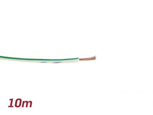 SC9085WHGR Cable eléctrico -BGM ORIGINAL 0,85mm²- 10m - blanco / verde