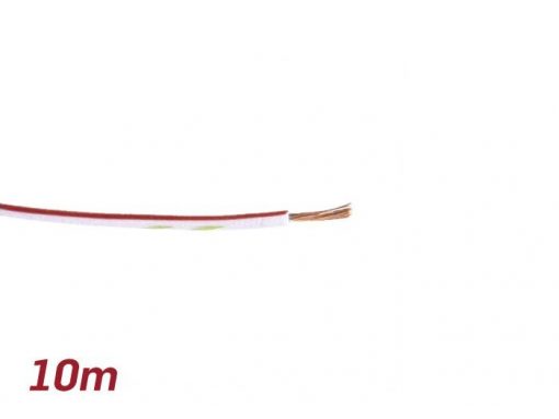 SC9085WHRD Elektresch Kabel -BGM ORIGINAL 0,85mm²- 10m - wäiss / rout
