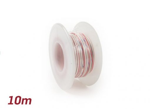 SC9085WHRD Elektrisk kabel -BGM ORIGINAL 0,85mm²- 10m - hvit / rød