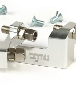 BGM2290 set di bilance comprensivo di blocco di regolazione -BGM Pro realizzato da JPP, alluminio CNC- Lambretta LI, LIS, SX, TV (serie 2-3), SX, DL, GP - anodizzato argento