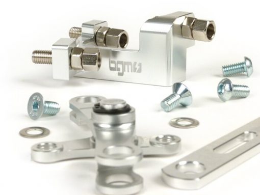 BGM2290 control scale set incl.adjusting block -BGM Pro made by JPP, aluminum CNC- Lambretta LI, LIS, SX, TV (series 2-3), SX, DL, GP - silver anodized