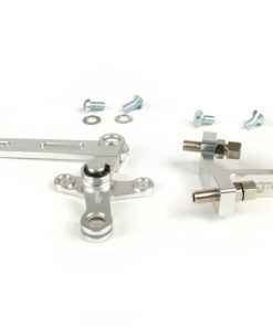 BGM2290 set di bilance comprensivo di blocco di regolazione -BGM Pro realizzato da JPP, alluminio CNC- Lambretta LI, LIS, SX, TV (serie 2-3), SX, DL, GP - anodizzato argento