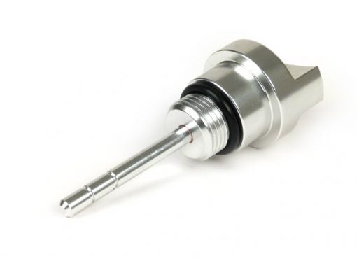 BGM5810S Oil filler plug with dipstick -BGM PRO, engine oil- Piaggio Leader / Quasar - Vespa ET4, LX, LXV, S, GT, GTS, GTV, GTL 125-300ccm - silver anodized