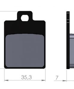 BGM45205 Тормозные колодки -BGM 35,6x49 мм- Vespa PX125 / 150 (ZAPM741, ZAPM742, 2011-), S50-150 (ZAPC389, ZAPC381, ZAPC386, ZAPM444, ZAPM682, ZAPM44302), ET4 50 (ZAPC260) ZAPC50, ZAPC125, ZAPC384 ...