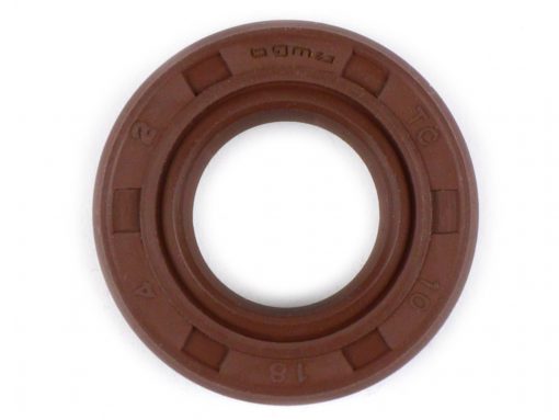 BGM1049 Schachtdichtung 10x18x4mm -BGM PRO FKM / Viton® (resistent géint E10) - (benotzt fir Wielerschaft Vespa PK XL2 - Waasserpompel Minarelli 50 ccm (Typ MA, CA)