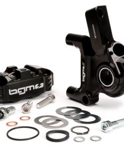 BGM2506KTLB Étrier de frein avant avec support d'étrier de frein -BGM PRO, CNC Touring, 4 pistons, montage radial - tambour de frein type LML- LML, Stella, Star - noir